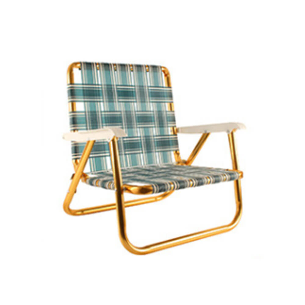 Silla de picnic retro con marco de oro (56x56.5x49cm)