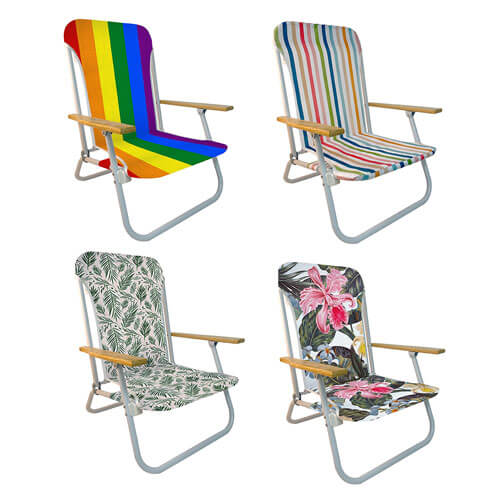 Beach Chair with Wooden Arms (74x68x60cm)