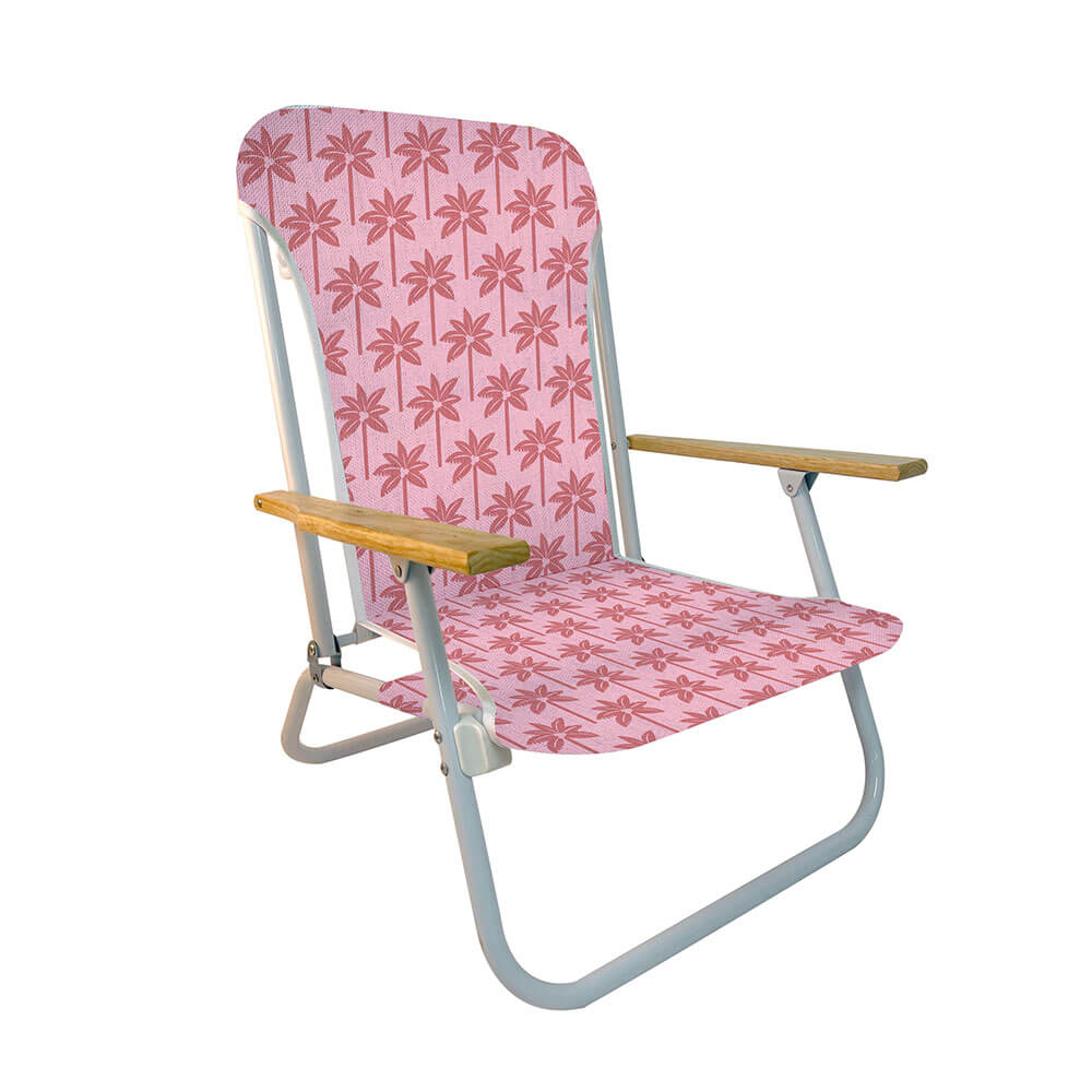 Silla de playa con brazos de madera (74x68x60cm)