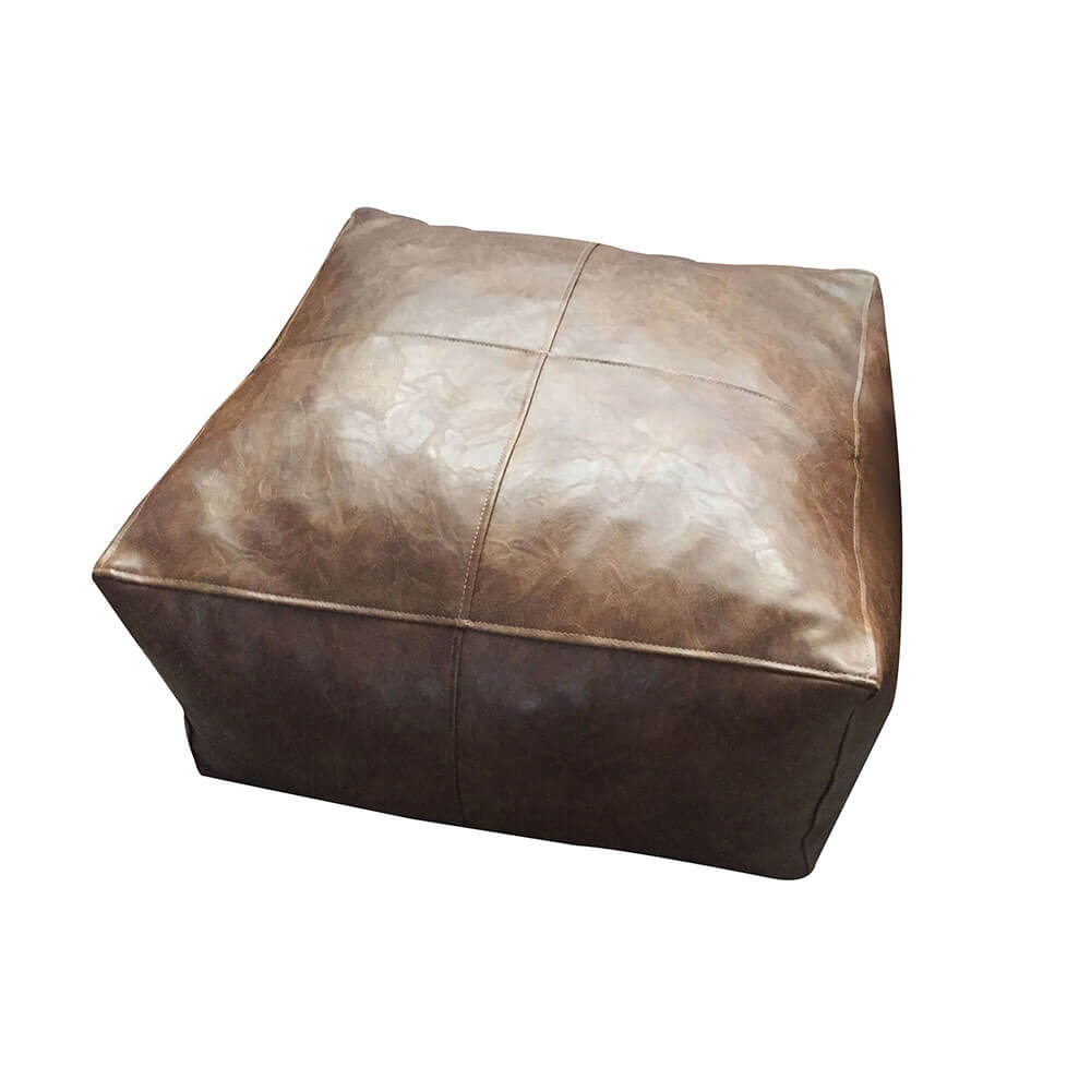 Bangalow Ottoman met vullen tan pu leer