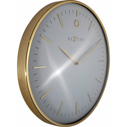 NeXtime Glamour Wall Clock Luxurious 40cm (Gold & White)