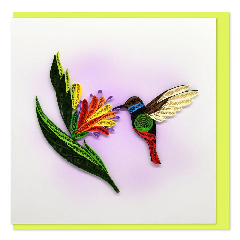 Quilled Hummingbird, Honeyeater Greeting Card (15x15cm)