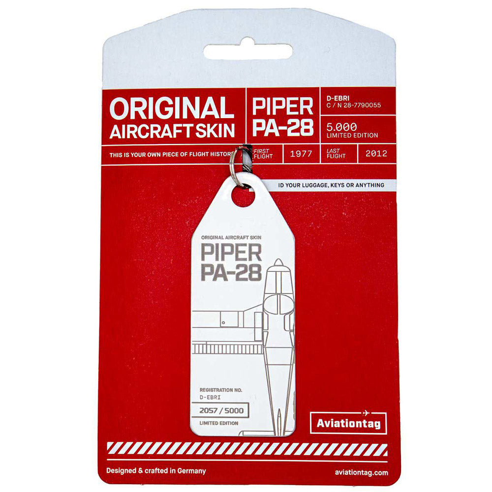 Aviationtag Piper PA28 (White)