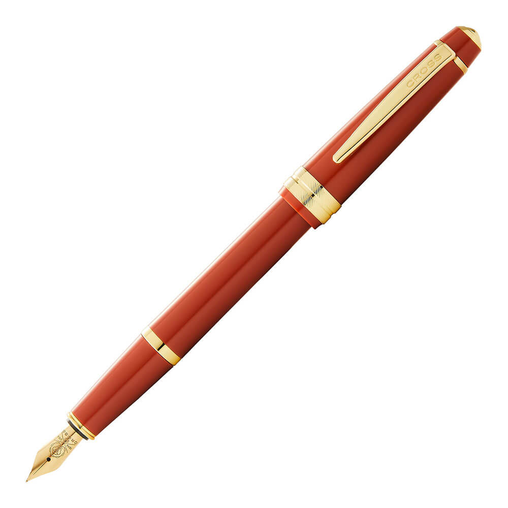 Bailey Light Gloss Fountain Pen (Burnt Orange / Gold)