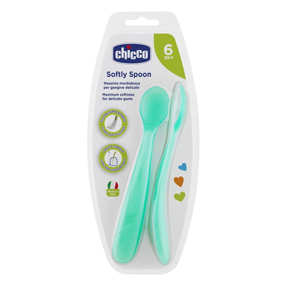 Chicco Soft Silicone Spoon 6m+ 2pk