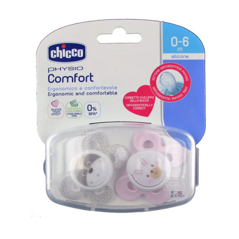 Chicco Physio Comfort Silicone Pacifier 2pk（0-6mos）