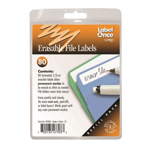 Erasable File Labels