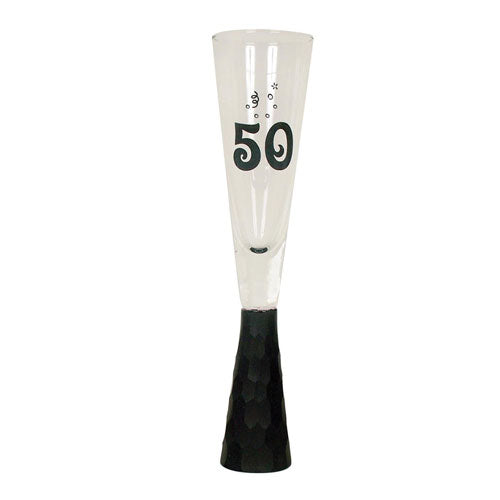 Birthday Stump Flute Glass (Black)