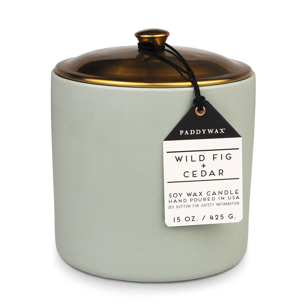 Hygge Wild Fig & Cedar Candle em cerâmica (sálvia)