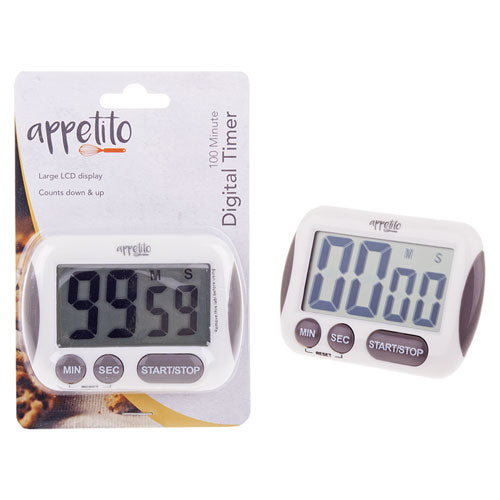 Appetito 100 Minutes Digital Timer with LCD Display (White)