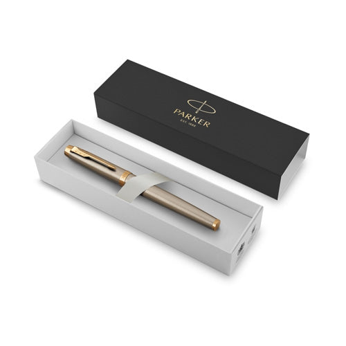 Parker IM Core Brushed Metal Gold Trim Fountain Pen