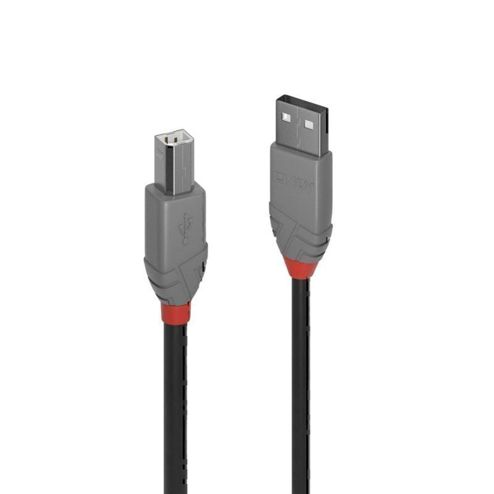 Lindy USB-A 2.0 a USB-B Cable Anthra Line