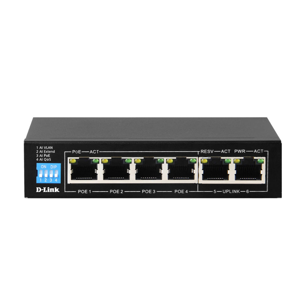 Switch D-Link Gigabit Poe con 2 puertos de enlace ascendente