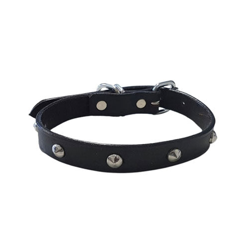 Leather Studded Collar (Black)