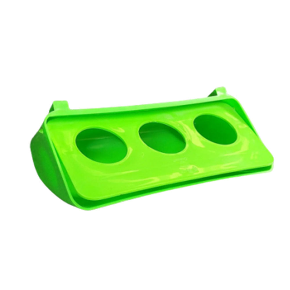 Plastic 3-Hole Feed Trough with Cover (Green)