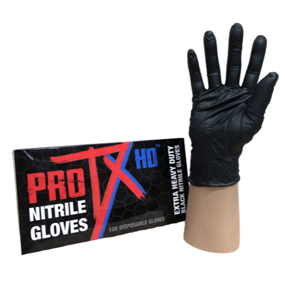 PRO TX HD HD pesante guanti di nitrile 100pcs (nero)