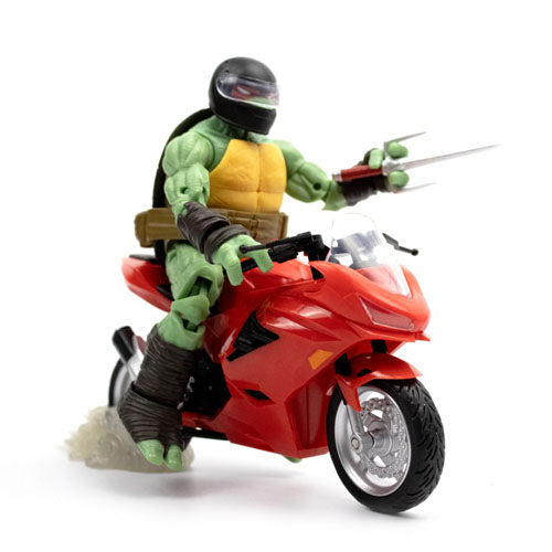 TMNT Comics Raphael Ninja w/ Red Motorcycle BST AXN Figure