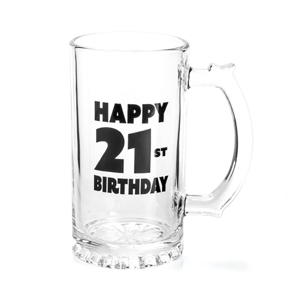 Feliz aniversário cerveja Stein