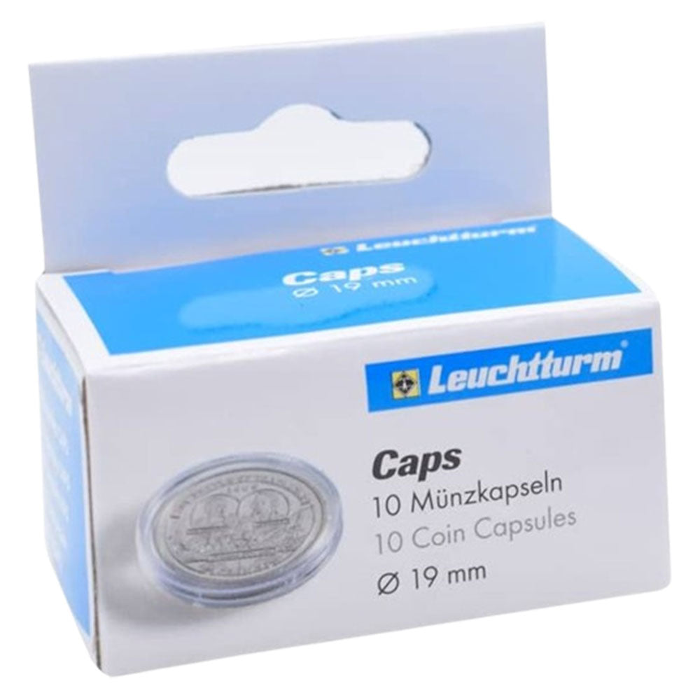 Cápsulas de moeda de Leuchtturm 10pk (do tamanho 10-19)