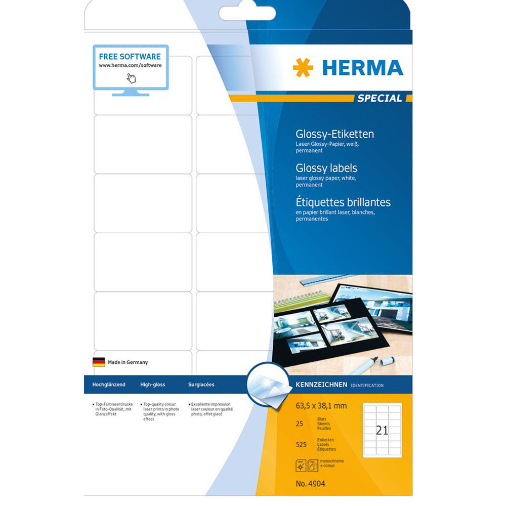 Herma Laser Glossy Labels A4 25pc（白）