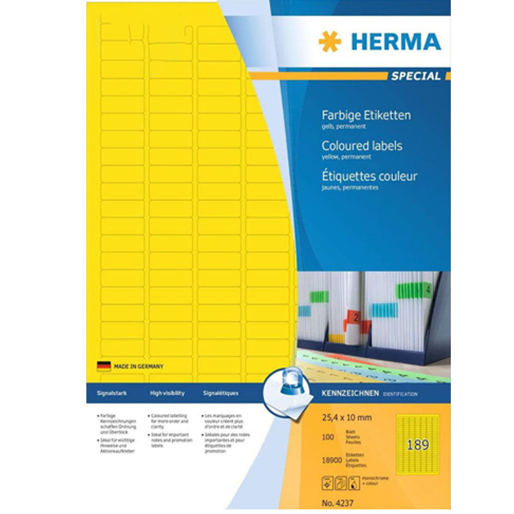 Herma Colored Etiketter A4 100 st (25,4x10mm)