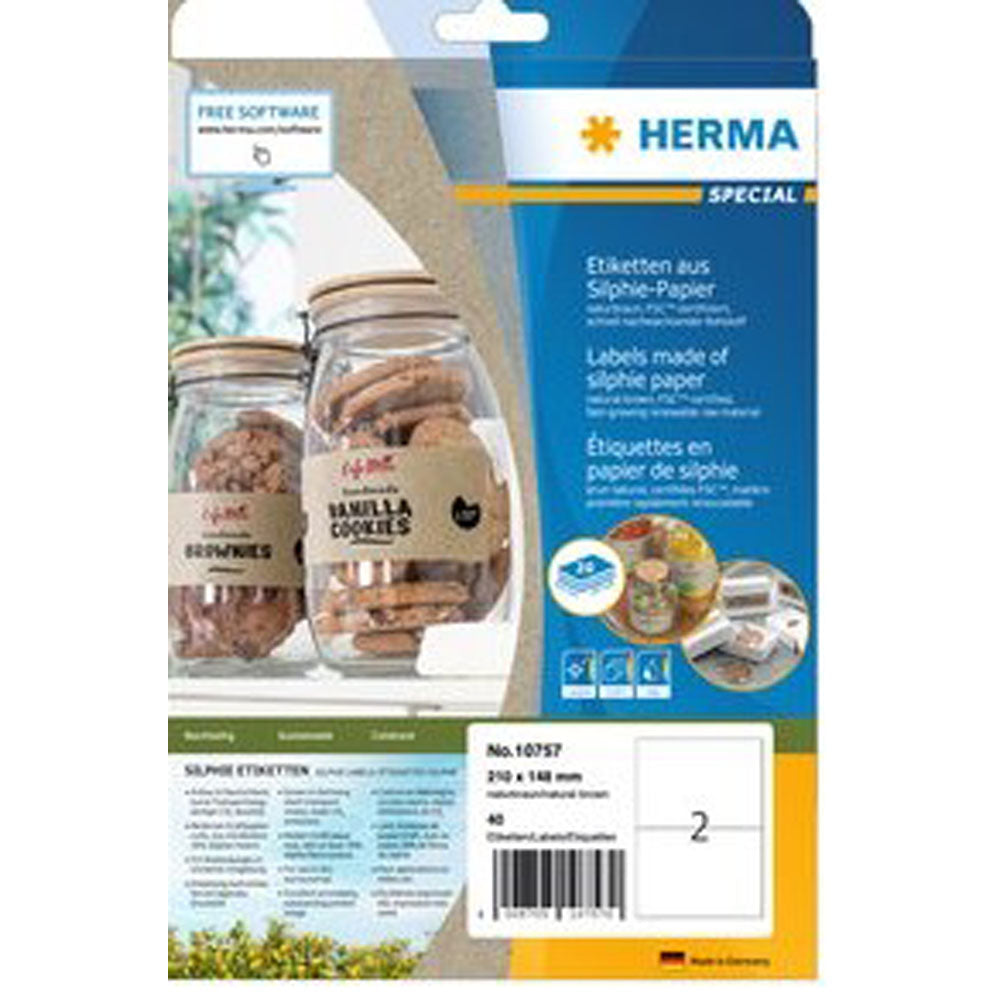 Herma Silphie Papiretiketter A4 20pc (Natural)