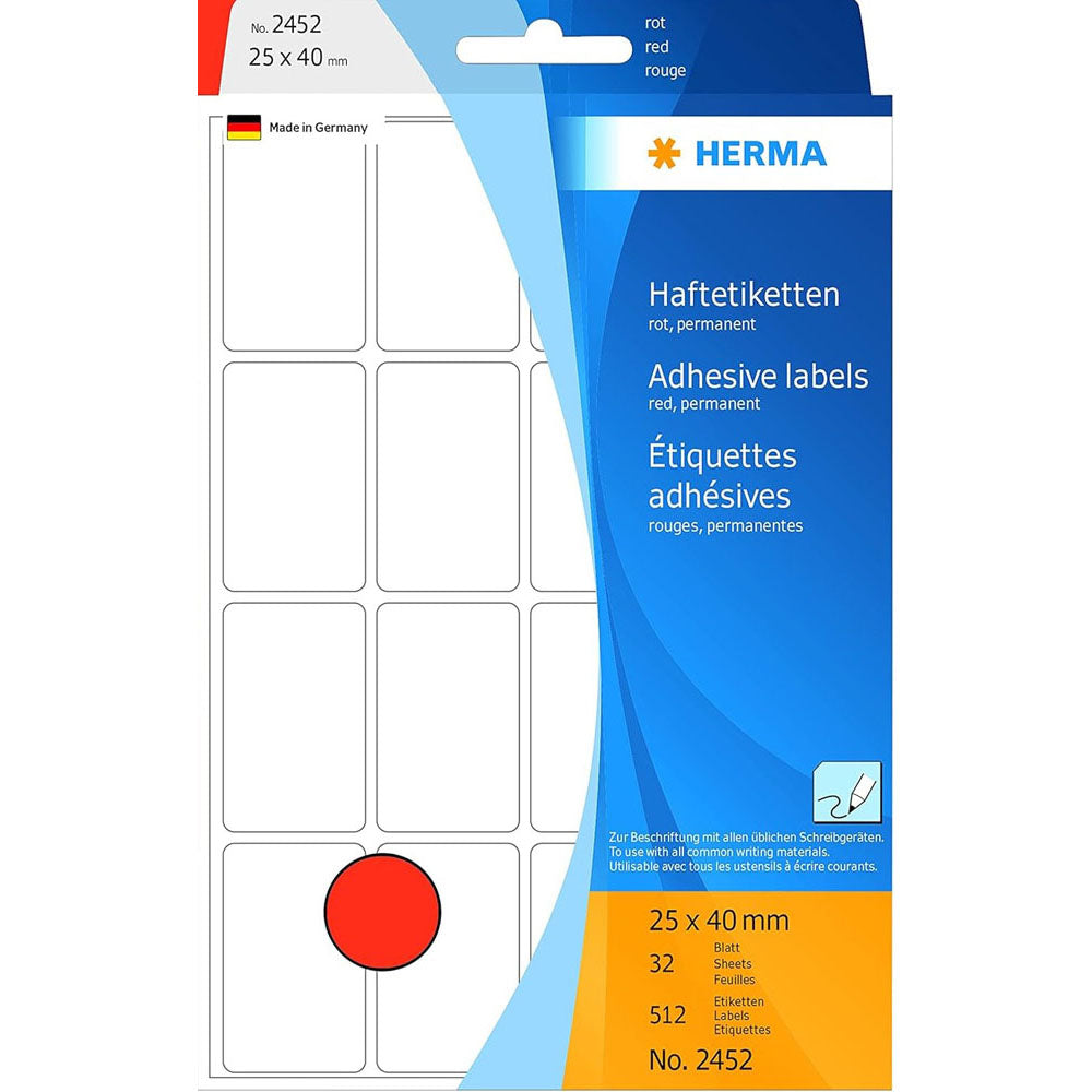 Herma Multi-Purpose Colored Labels (rød)