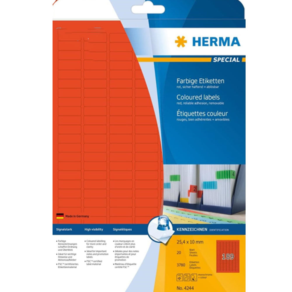 Herma Removable ColoredラベルA4 20pc（25.4x10mm）