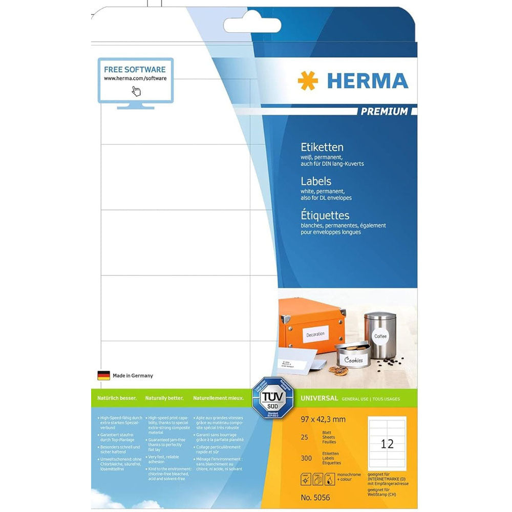 Herma Premium Labels A4 96.5mm 25pc