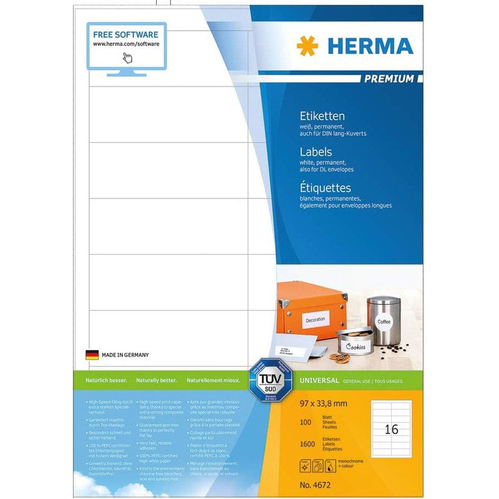 HERMA Premium -mærker A4 96.5mm 100pc