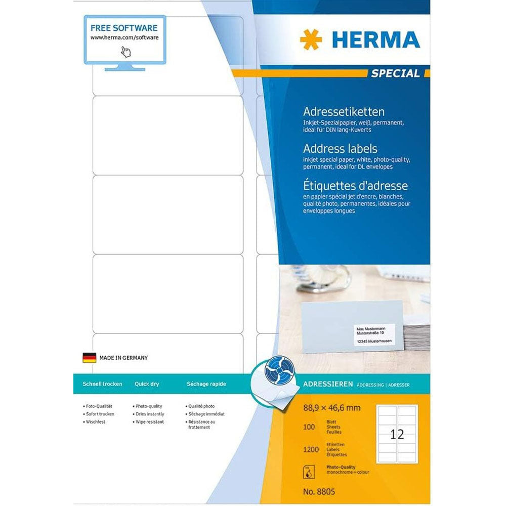 Herma Inkjet AdressラベルA4 100pc