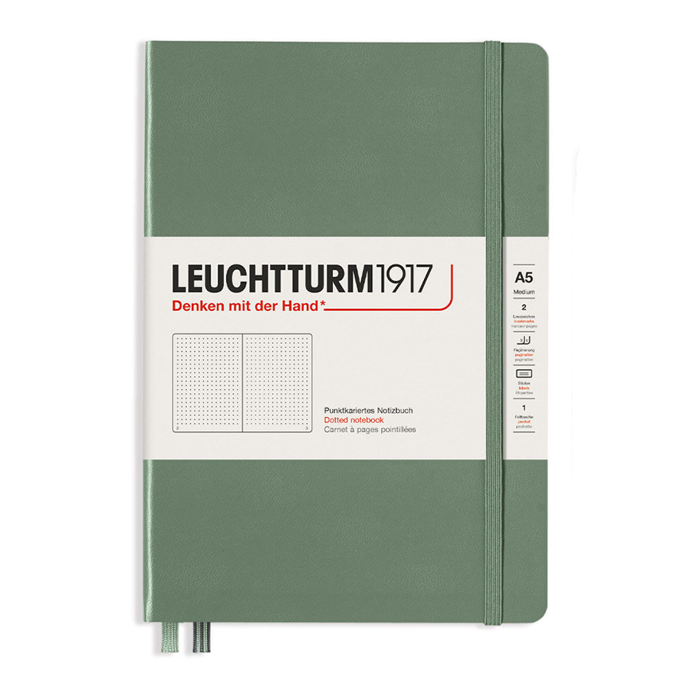 Leuchtturm inbunden prickad anteckningsbok A5 (grön)