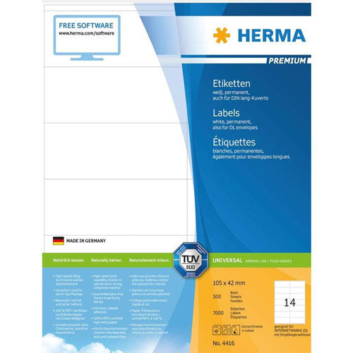 Herma Premium Labels A4 105mm 500pc