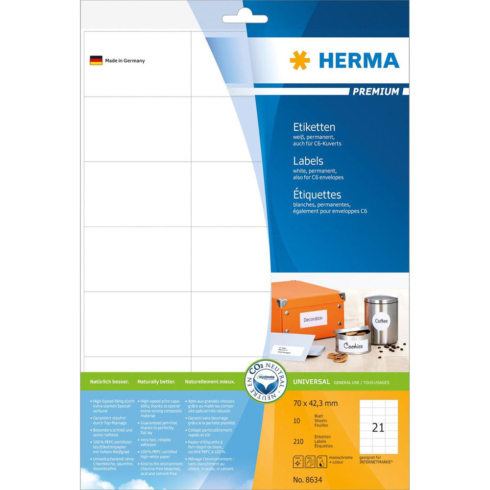 Herma Premium Labels A4 70mm 10 st