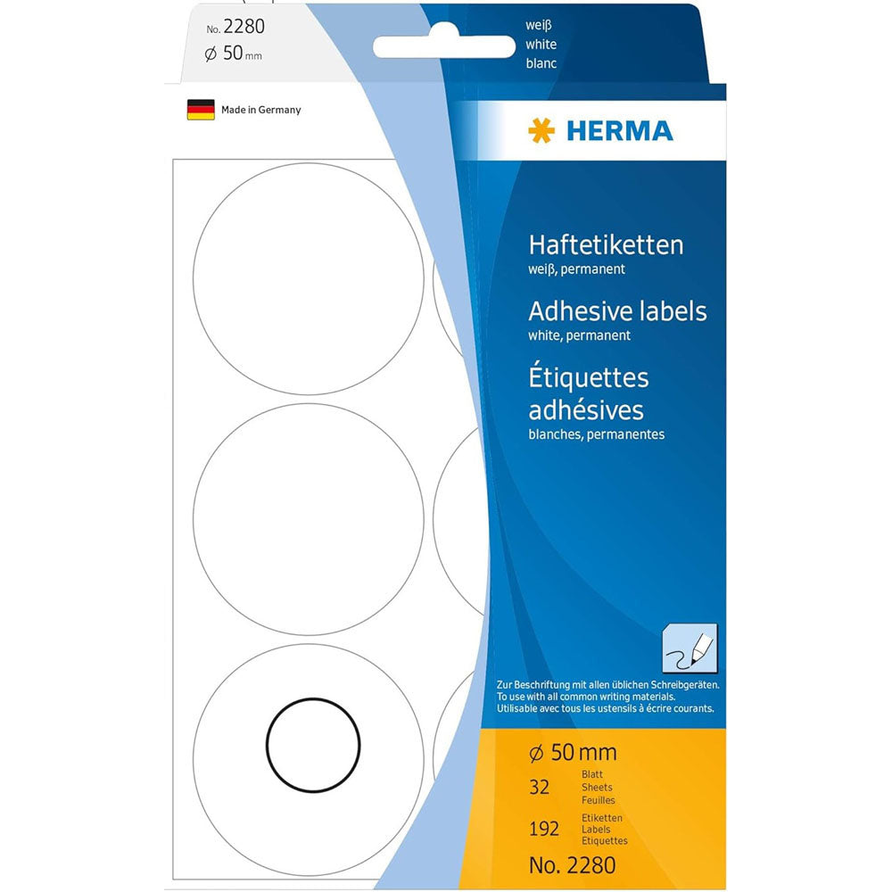 Herma Multi-Purpose Adhesive Dot Labels (White)