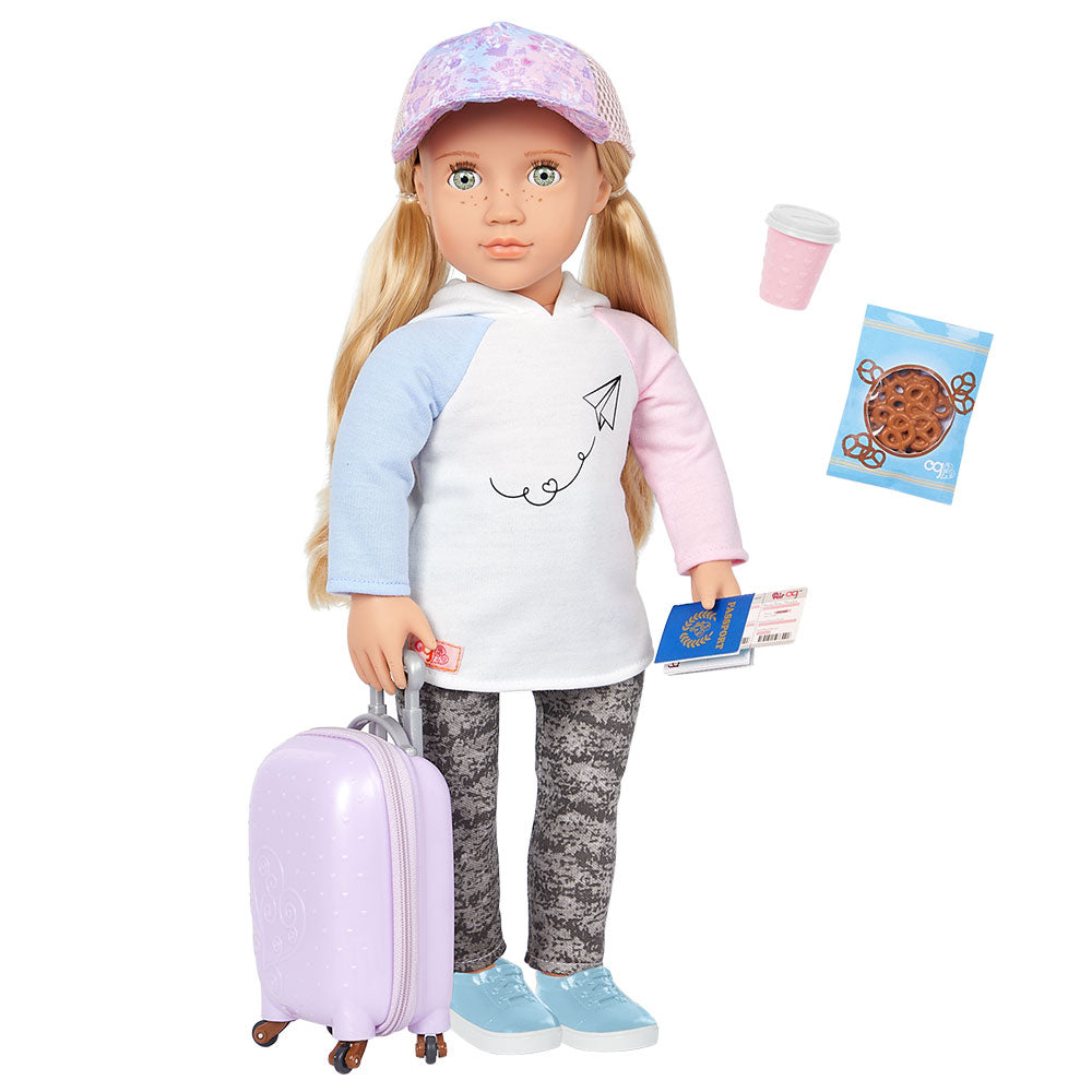 Ari with Rolling Luggage & Accessories Doll 46cm