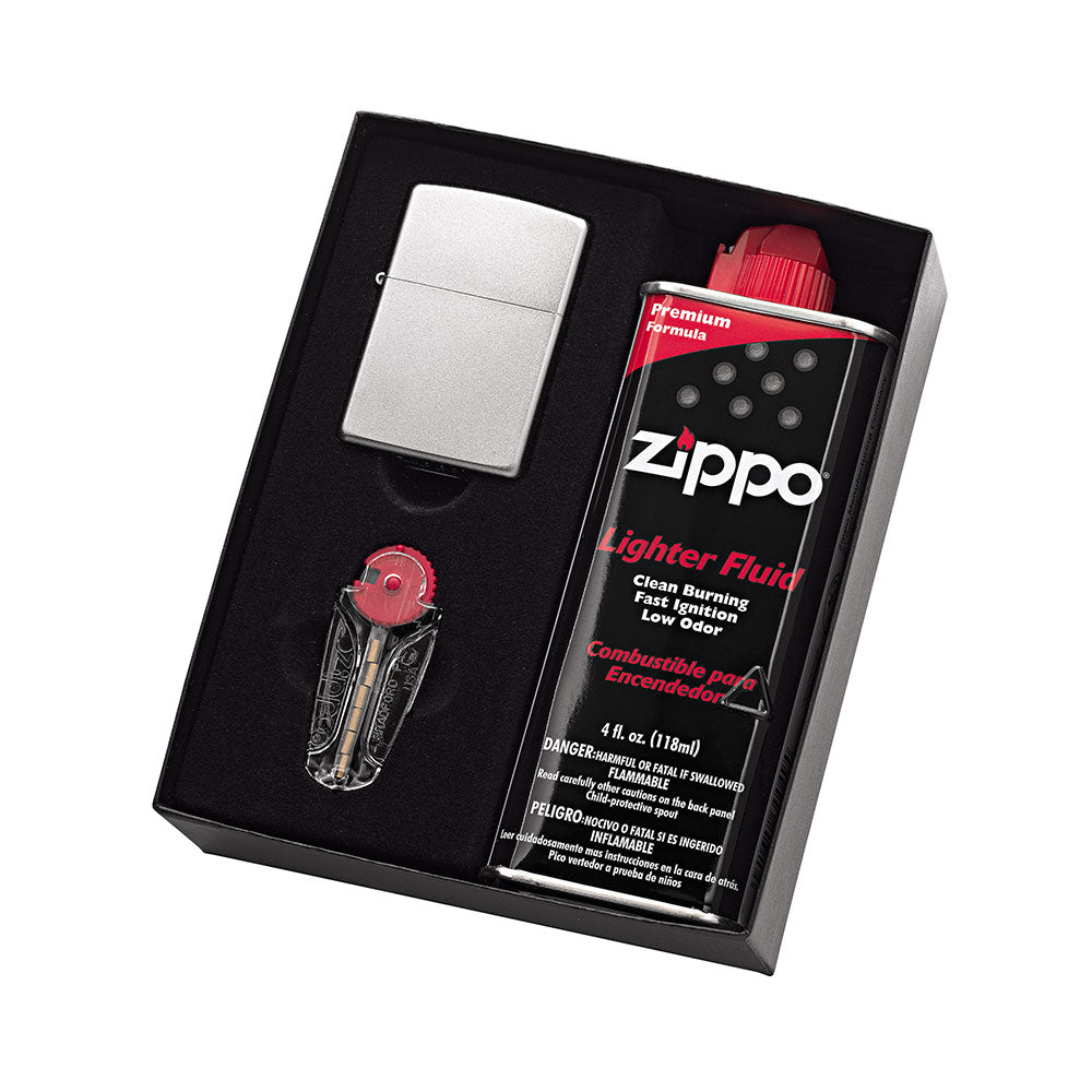 Zippo lichter met vloeistof en vuurstenen geschenkpakket