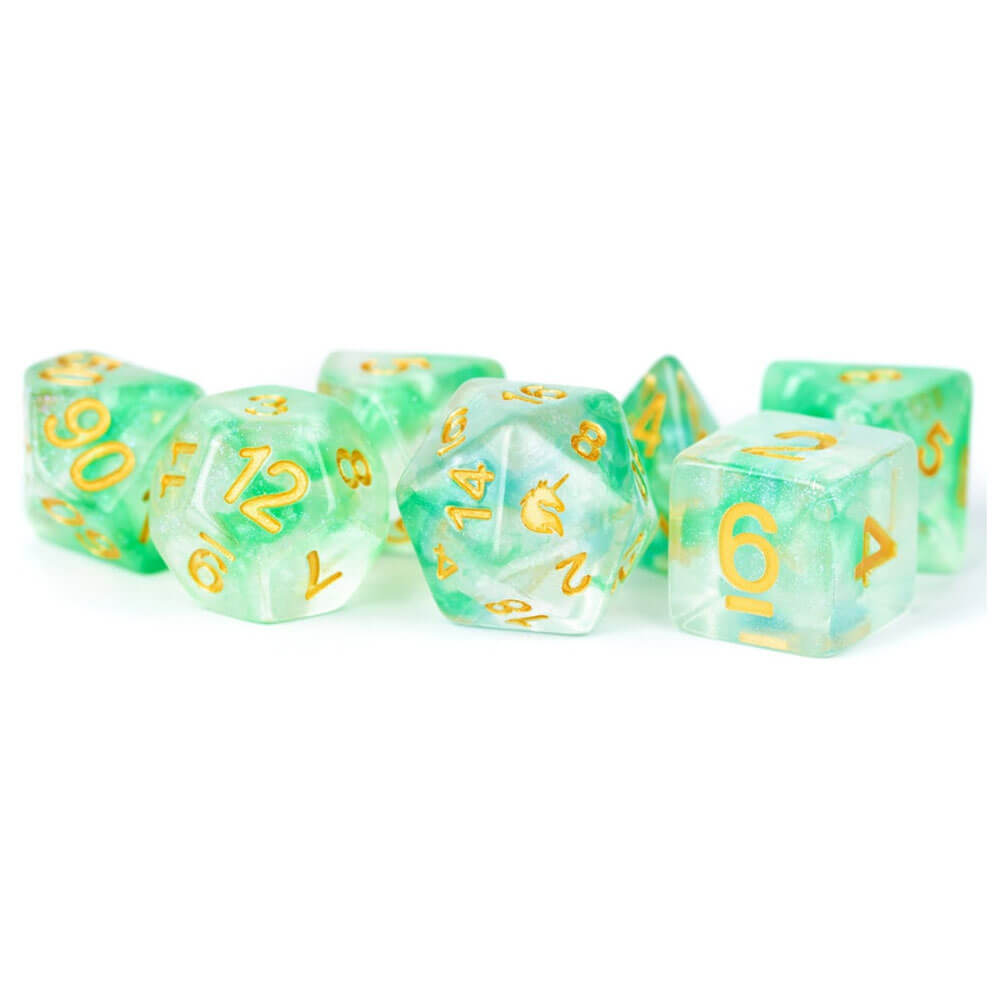 MDG Unicorn Resin Polyhedral Dice Set