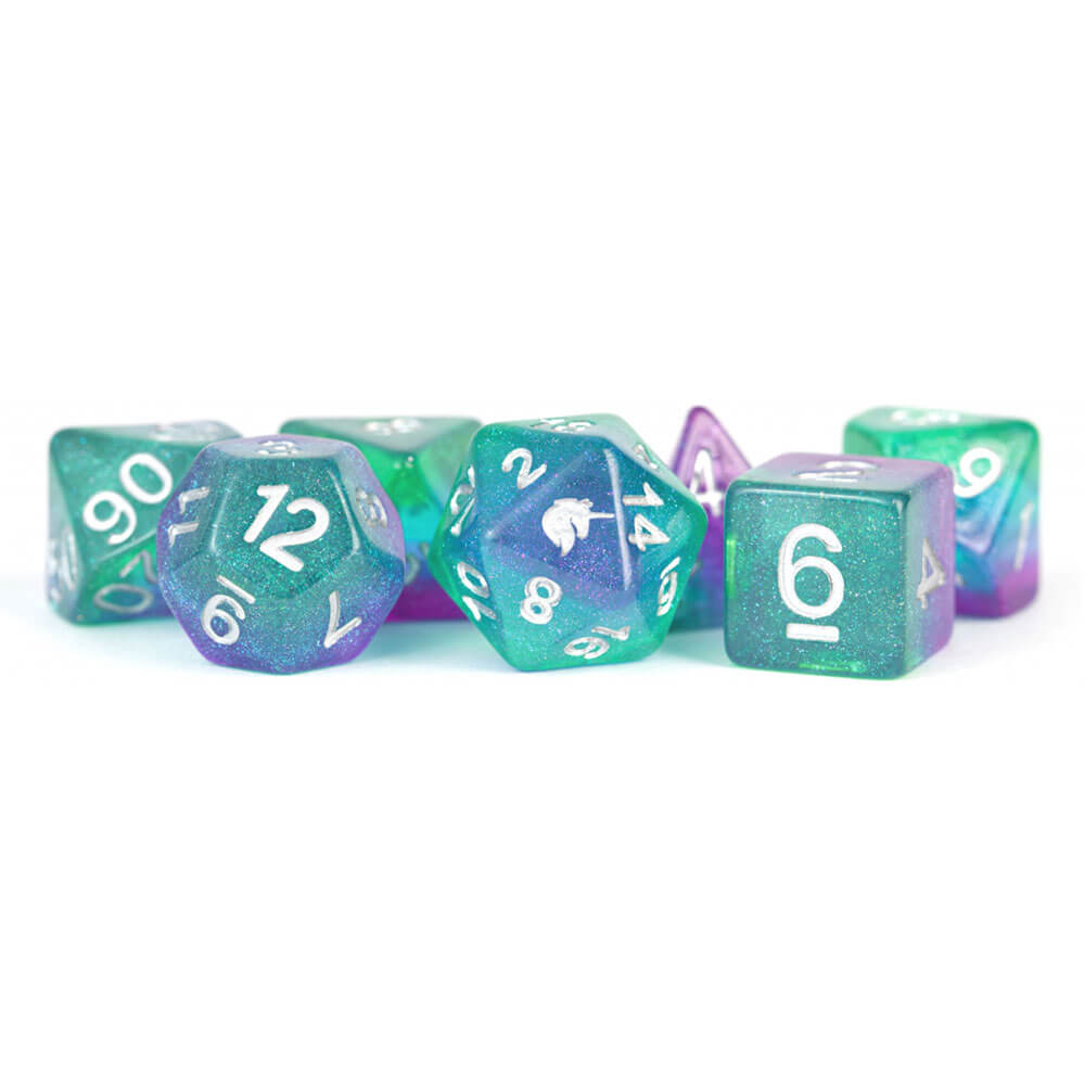 MDG Unicorn Resin Polyedral Dice Set