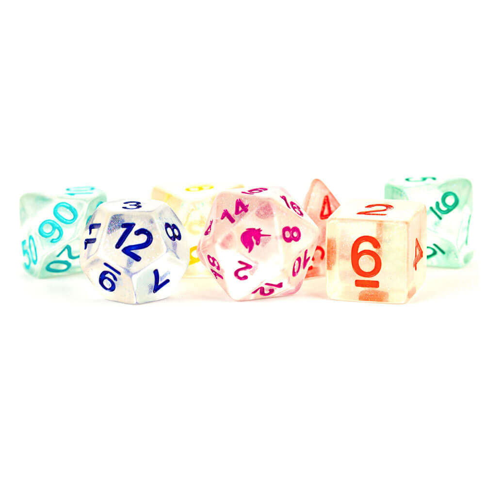 MDG Unicorn Resin Polyhedral Dice Set