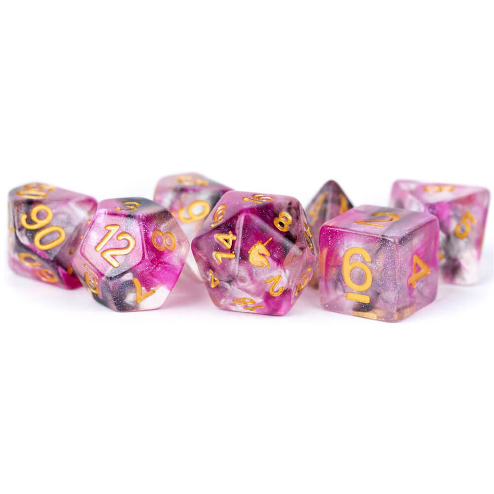 MDG Unicorn Resin Polyedral Dice Set