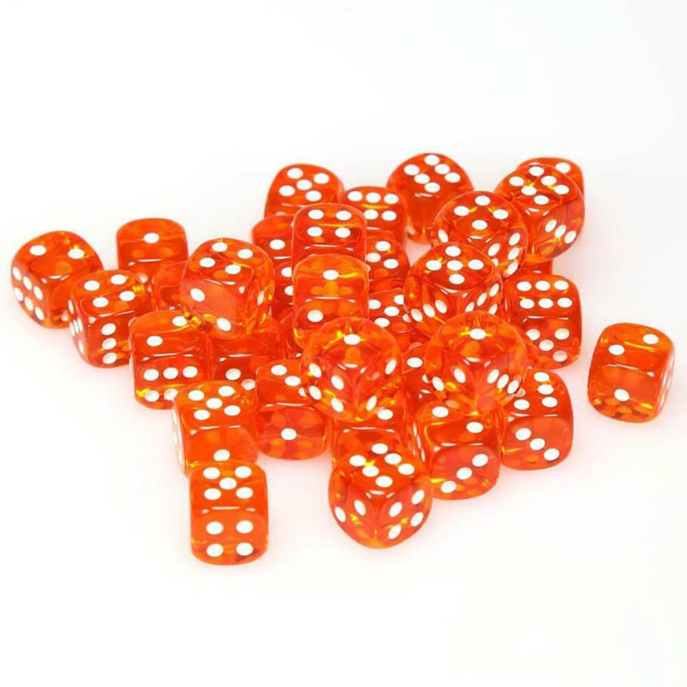 D6 DICE doorzichtig 12 mm (36 dobbelstenen)