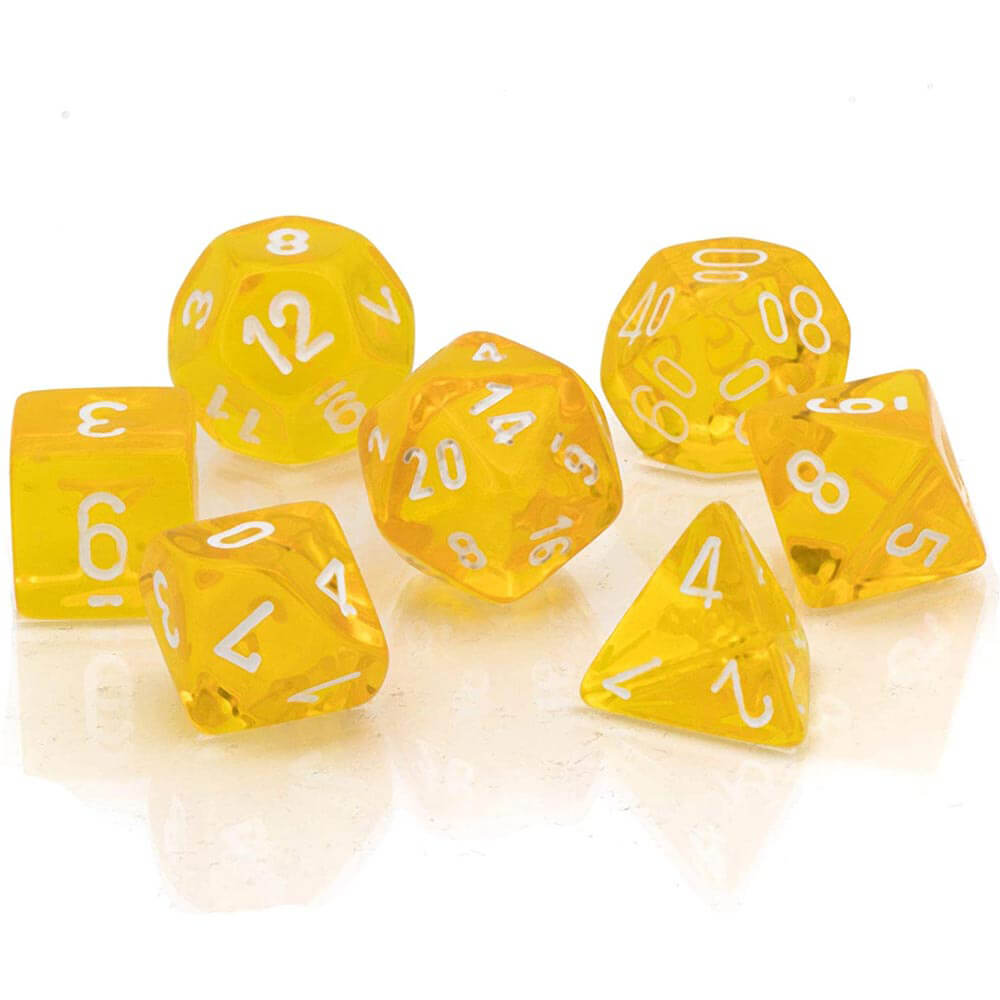 D7 Die Set Dice Translucent Poly (7 dés)