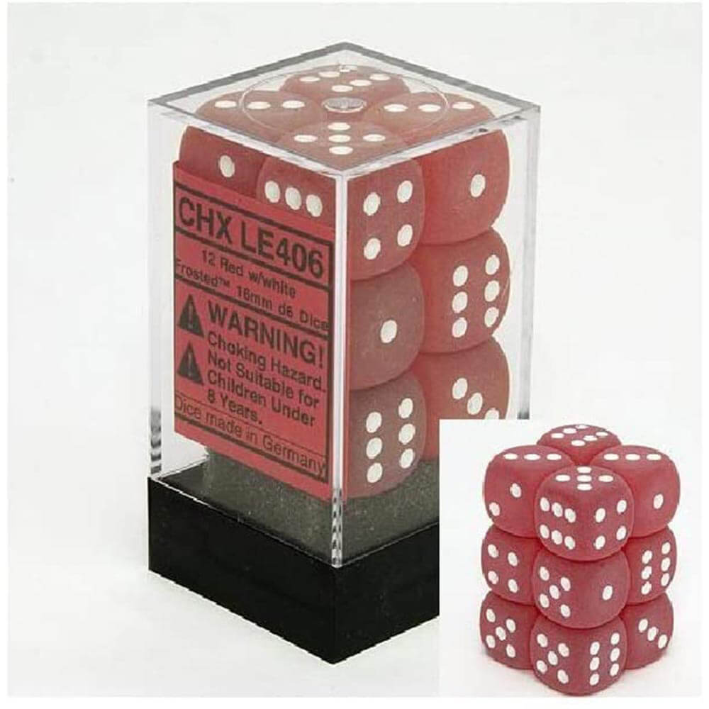 D6 Dice Grosted 16 mm (12 dés)