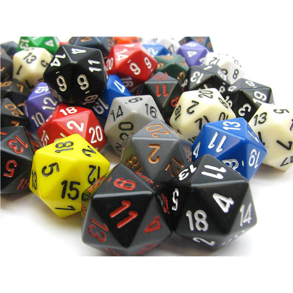 D20 Dice Assorted Loose Polyhedral (50 Dice)