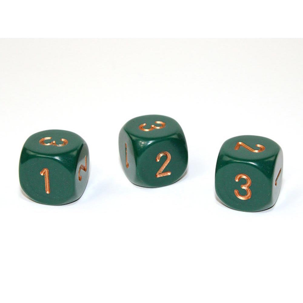 CHESSEX D3 Opque Dice 16 mm (D6 con 1-3 dos veces)