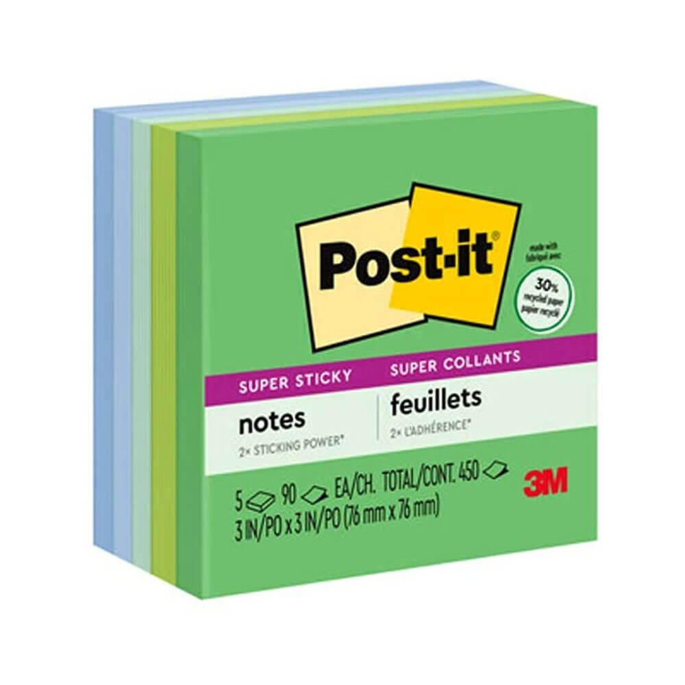 Post-it Súper Sticky Notes 76x76 mm (5pk)