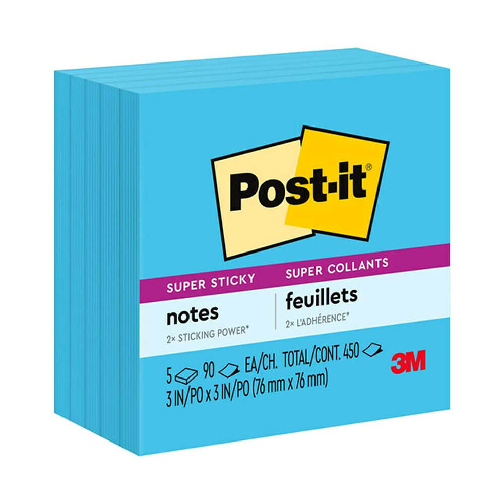 Post-it Súper Sticky Notes 76x76 mm (5pk)