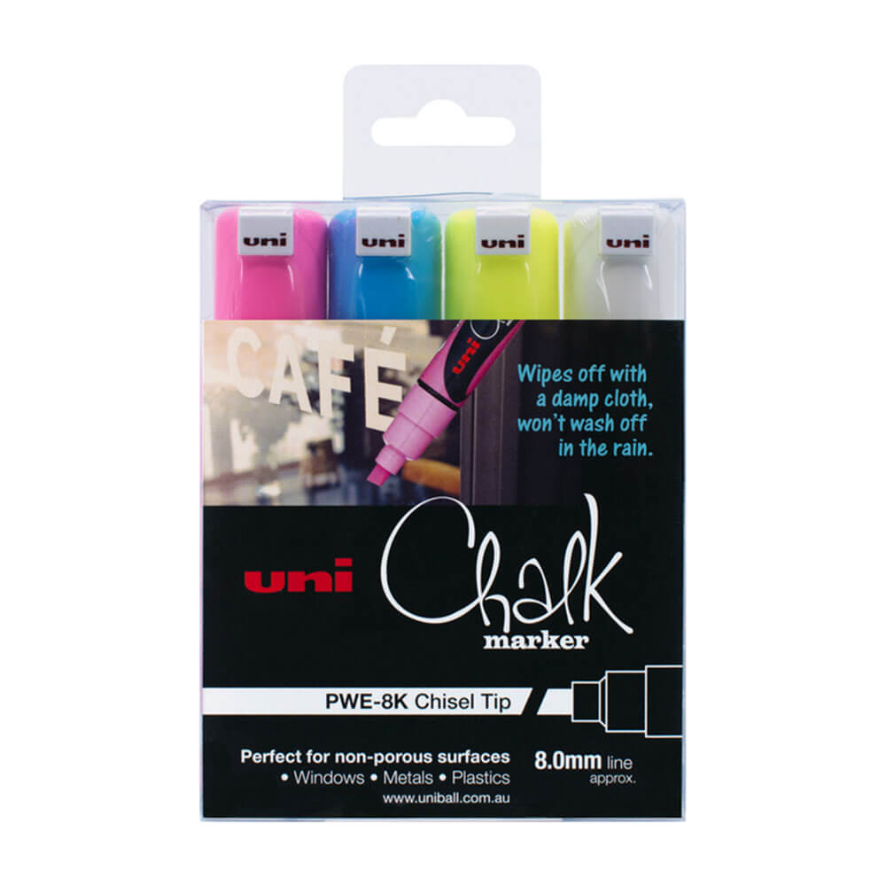 Uni Chalk Marker 8.0mm mejselspetsen blandad