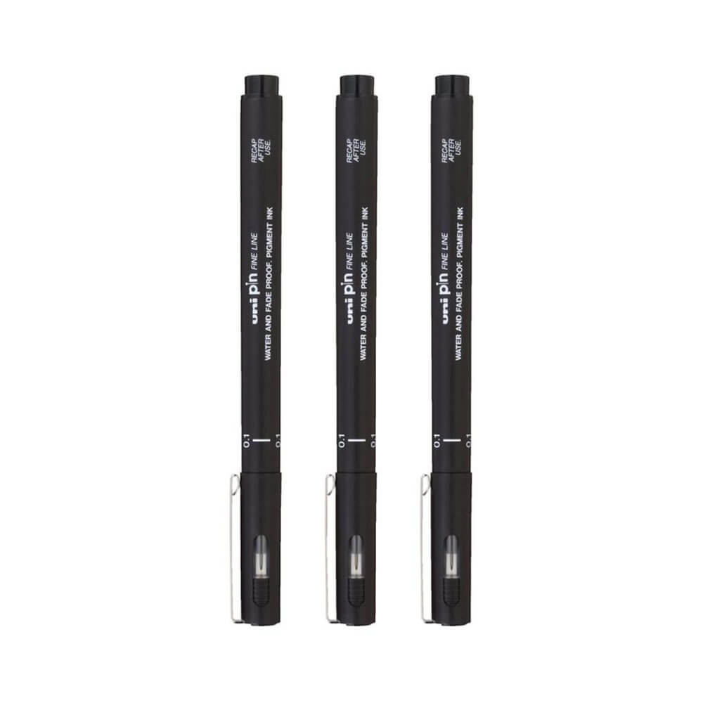 PIN Uni-Ball Fineliner Pen Black (portfel 3)